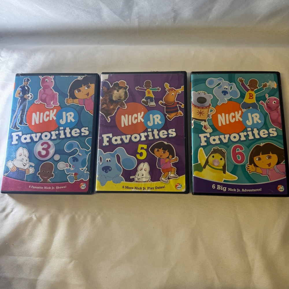 Nick Jr Favorites DVD Lot Volumes 3 5 6 Dora Backyardigans Blues Clues Noggin
